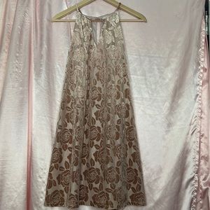 Candies Rose Gold Velvety Dress With Rose Pattern